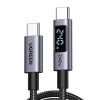 Ugreen L530 juodas USB-C–USB-C kabelis, 2 m, PD 240 W, 480 Mbps, su ekranu