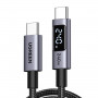 Ugreen L530 juodas USB-C–USB-C kabelis, 2 m, PD 240 W, 480 Mbps, su ekranu