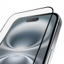 PURO Frame iPhone 16 Plus telefonui skirtas grūdintas stiklas su rėmeliu