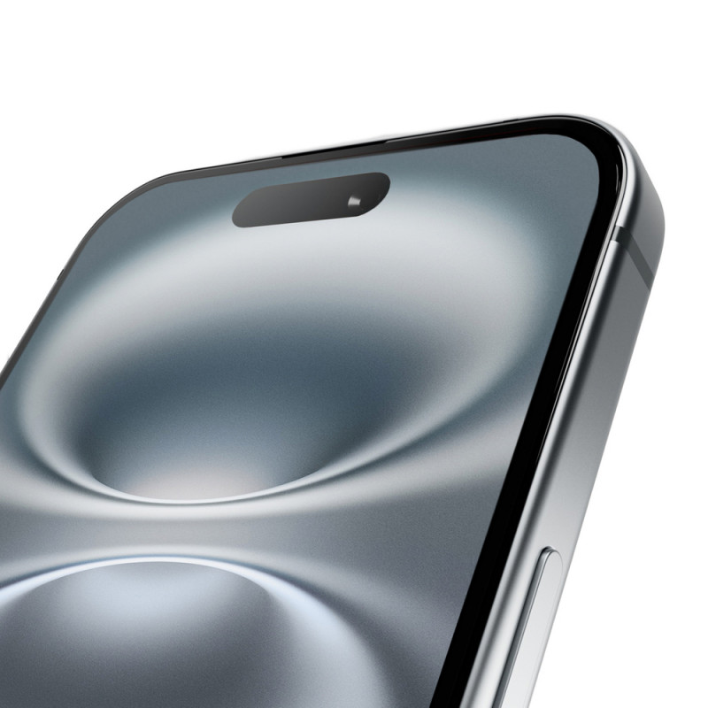 PURO Frame iPhone 16 Plus telefonui skirtas grūdintas stiklas su rėmeliu