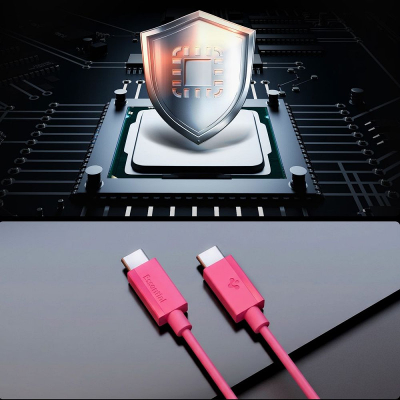 Spigen Essential EB6010CC USB-C į USB-C kabelis 60W 100 cm, rožinis