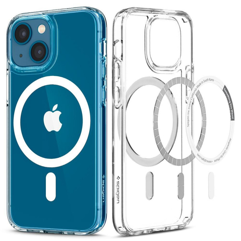 Spigen Ultra Hybrid Mag MagSafe dėklas Apple iPhone 13 mini, baltas