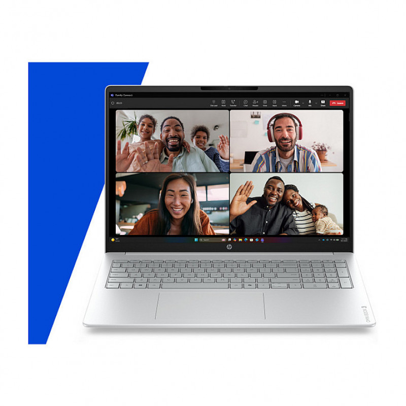 HP OmniBook 3 16-bu0057ngx 16" WUXGA nešiojamasis kompiuteris, Intel Core Ultra 5 225U, 16 GB RAM, 512 GB SSD, Windows 11 Home, vokiška klaviatūra (QWERTZ), sidabrinis