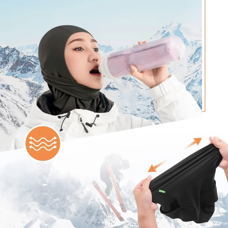 Qunature 13230023011 slidinėjimo balaklava dviračiui ir motociklui, dydis L, juoda