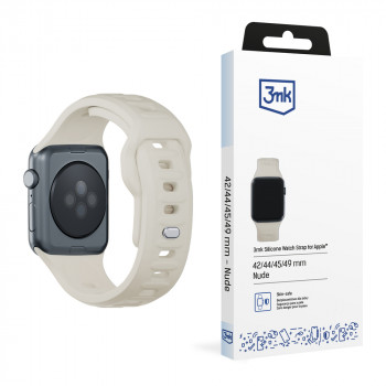 3mk silikoninis laikrodžio dirželis, skirtas Apple Watch 42/44/45/49 mm, smėlio spalvos