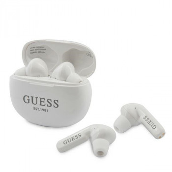 Guess GUTWS1CWHTWS belaidės ausinukai su dokavimo stotele, Bluetooth 5.0, balti