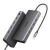 Ugreen Revodok Pro 313 USB-C nešiojamojo kompiuterio doko stotis (15978), UGR1851, 100 W, pilka