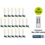 Goobay 75258 belaidės LED eglutės žvakės (20 vnt.), su 20x AAA (LR03), segtukais, nuotolinio valdymo pulteliu, laikmačiu, reguliuojamu ryškumu, šiltai balta (2600 K)