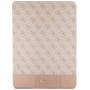 Guess 4G Stripe Allover rožinis iPad Pro 12.9" (2020/2021/2022, 4/5/6 kartos) Bookcase dėklas Guess GUFCP12PS4SGP