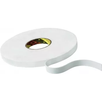 3M 9508W abipusė polietileno putplasčio juosta, 66 m x 19 mm, balta, 0,8 mm storio, modifikuoti akrilo klijai, 1 ritinys KT777306350