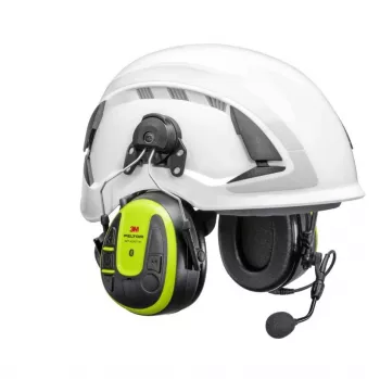 3M Peltor WS Alert X MRX21P3E3WS7 Bluetooth šalmas tvirtinamos ausinės su 30 dB SNR, ryškiai geltonos