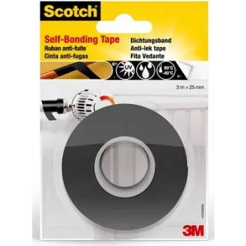 3M Scotch Self-Fusing Silicone Repair Tape 4704, 25 mm x 3 m, juoda