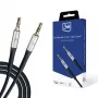 3MK AUX kabelis Jack 3,5 mm - Jack 3,5 mm, 1 m, juodas