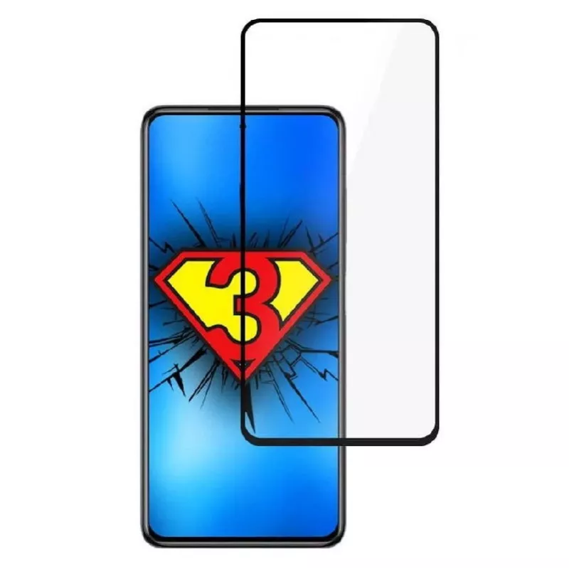 3MK Hard Glass Max Lite Apsauginis Stiklas, skirta Xiaomi Poco X3 NFC / Poco X3 Pro - Juoda