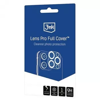 3MK Lens Pro Full Cover Camera Lens Protector for iPhone 14 Pro / 14 Pro Max with Aluminum Frame and Mounting Frame (1 Piece, Black)
