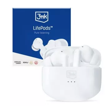 3MK LifePods Protection Bluetooth 5.3 ANC Technology White