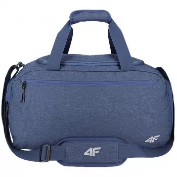 4F Unisex Blue Shoulder Bag su reguliuojamu dirželiu ir užtrauktukais