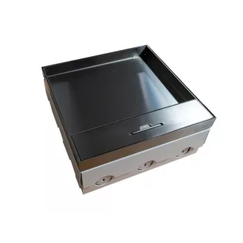 A-LAN Floor Box 12M – 12 modulių grindų dėžė standartiniams lizdams 22,5×45 mm (45×45 mm), kampinis montavimas