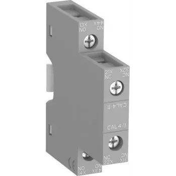 ABB CAL4-11 pagalbinis kontaktų blokas 1NO+1NC, priekinis montavimas, varžtiniai gnybtai (1SBN010120R1011)