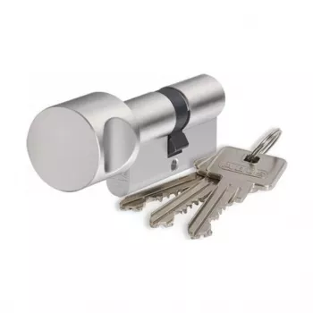 ABUS dvigubas cilindras 45x55mm matinis nikelis, ilgas, 3 raktai