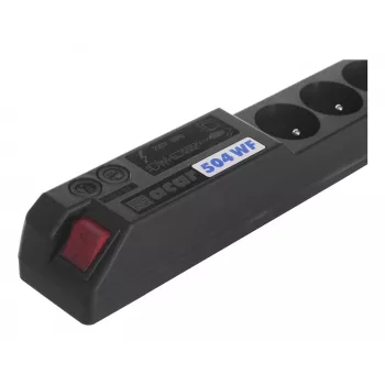 ACAR 504WF apsauginis ilgintuvas su EMI/RFI filtru, 5 Schuko lizdai, 3 m laidas, juodas