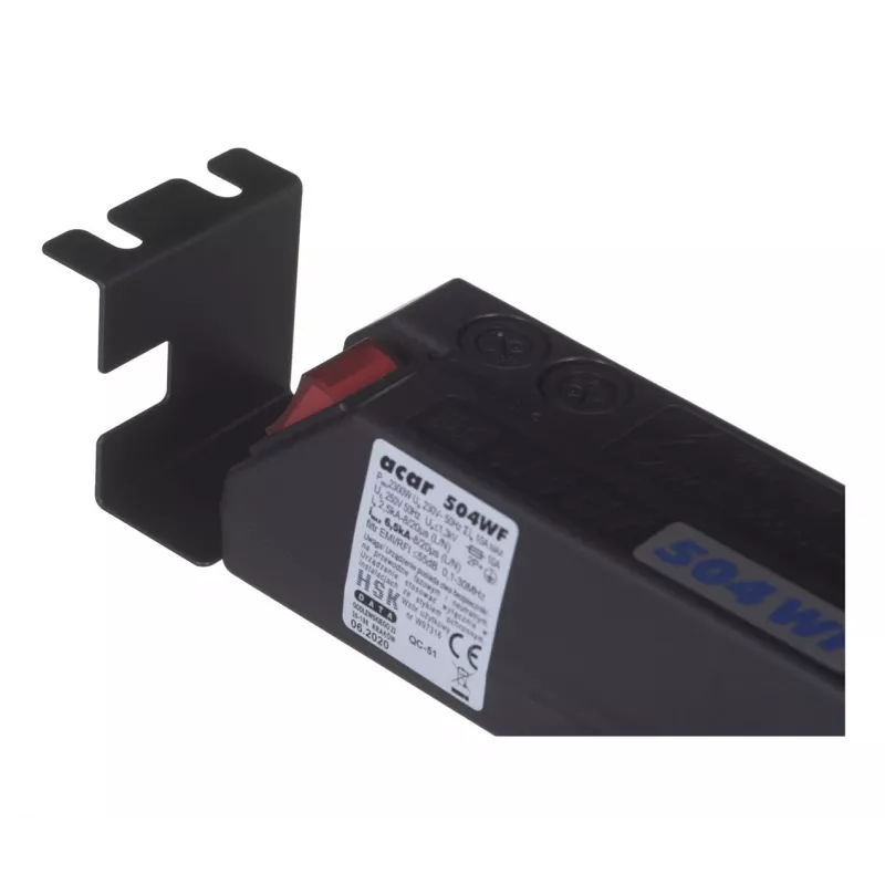 ACAR 504WF apsauginis ilgintuvas su EMI/RFI filtru, 5 Schuko lizdai, 3 m laidas, juodas