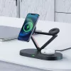 ACEFAST 15W Qi belaidis įkroviklis iPhone su MagSafe, Apple Watch ir Apple AirPods stovas magnetinis laikiklis juodas
