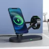 ACEFAST 15W Qi belaidis įkroviklis iPhone su MagSafe, Apple Watch ir Apple AirPods stovas magnetinis laikiklis juodas