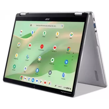 Acer Chromebook Spin 314 CP314-2HN-C57B 14 colių konvertuojamas 2-in-1 nešiojamas kompiuteris, Intel N100, 8GB RAM, 64GB eMMC, ChromeOS, vokiška klaviatūra, Full HD jutiklinis ekranas, Wi-Fi 6
