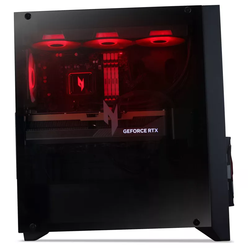 Acer Nitro 70 N70X3D-100 žaidimų kompiuteris, AMD Ryzen 7 9800X3D, 32GB DDR5, 2TB NVMe SSD, NVIDIA GeForce RTX 5080, Windows 11 Home, juodas