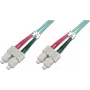 ACT 30m LSZH daugiamodis 50/125 OM4 dvigubas optinis pataisos kabelis SC-SC, aqua RL3730
