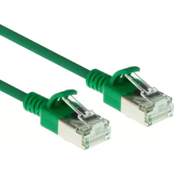 ACT Green 0,15 m LSZH U/FTP CAT6A Datacenter Slimline tinklo kabelis su RJ45 jungtimis (DC7730)