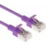 ACT Purple 0.25m LSZH U/FTP CAT6A Datacenter Slimline komutacinis kabelis be užkabinimo su RJ45 jungtimis (DC7352)