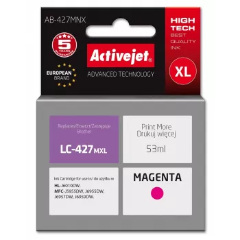 Activejet AB-427MNX Brother LC-427MXL suderinama rašalo kasetė, rausvai raudona, didelės talpos, 53 ml, Supreme serija