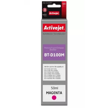Activejet AB-D100M rašalo buteliukas, purpurinės spalvos, 50 ml, Supreme serija, Brother spausdintuvams, Brother BT-D100M pakaitalas