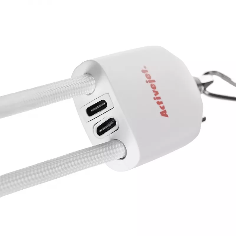 Activejet Lanyard su 3-in-1 Įkrovimo Laidu, Baltas