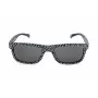 Adidas AOR005-TFS009 Vyriški stačiakampiai akiniai nuo saulės - juodas acetato rėmelis, pilki polikarbonatiniai lęšiai, 54/21/140 mm