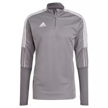 adidas Tiro 21 Training Top Grey Four GH7301 Vyriškas treniruočių marškinėliai su užtrauktuku