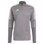 adidas Tiro 21 Training Top Grey Four GH7301 Vyriškas treniruočių marškinėliai su užtrauktuku