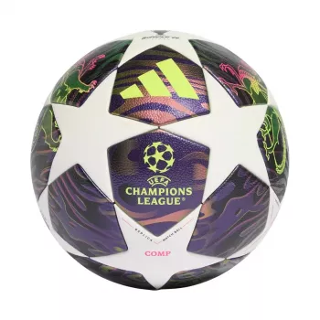 adidas UCL 25/26 Final Competition futbolo kamuolys, 4 dydis, baltas/violetinis/sidabrinis JX9096