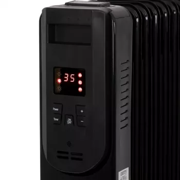 Adler Camry CR 7814 alyvos radiatorius su nuotolinio valdymo pultu, 2500 W, 3 galios lygiai, 11 sekcijų, skaitmeninis termostatas, 24 val. laikmatis, LED ekranas, apsauga nuo perkaitimo ir apvirtimo, juodos spalvos