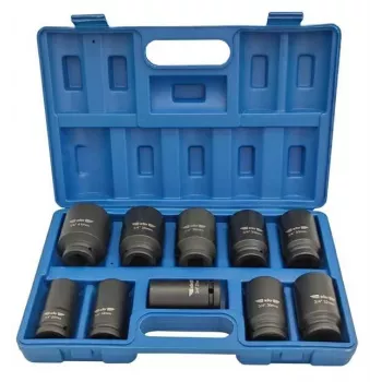 ADLER smūginių lizdų rinkinys 3/4 inch 10 dalių 22-41 mm Cr-Mo juodas