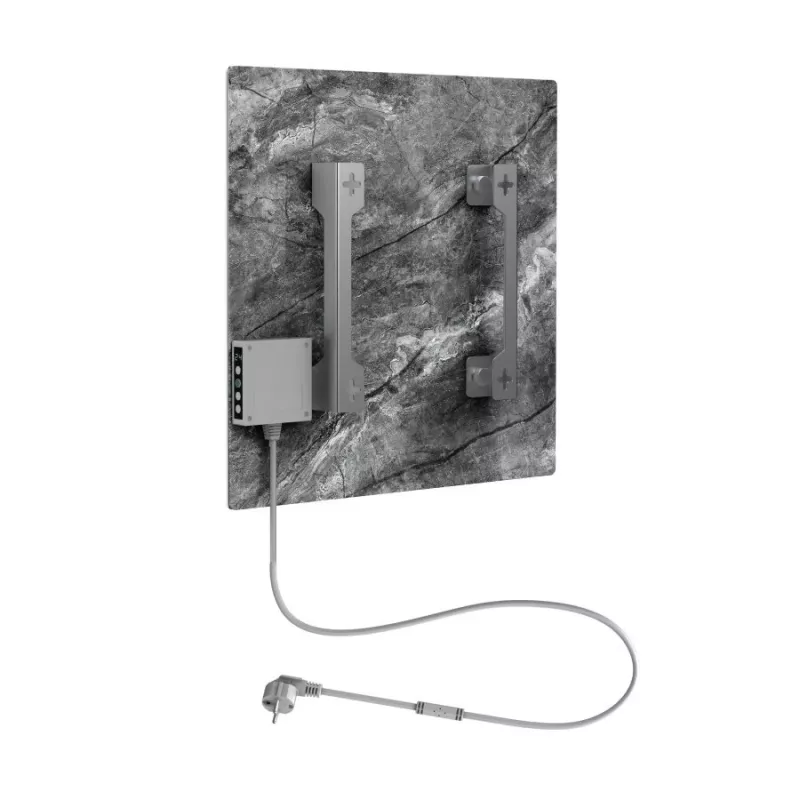 AENO Premium Eco Smart Quadro sieninis šildytuvas 500W, 50x50cm, grūdintas stiklas, infraraudonųjų spindulių + konvekcinis, LED ekranas, Wi-Fi, Antique Marble, riboto leidimo