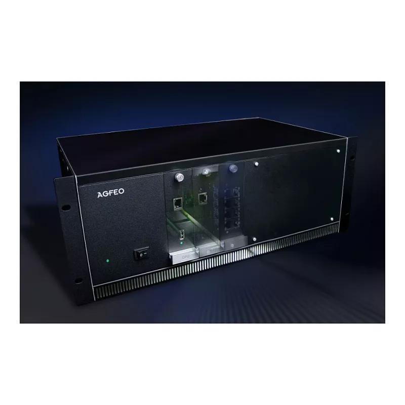 AGFEO ES 730 IT IP ryšio sistema (PBX) – 100 abonentų, 100 SIP magistralių, 30 VoIP pokalbių, Gigabit Ethernet, USB, ugniasienė, VPN, UC-Suite, CTI, Web GUI