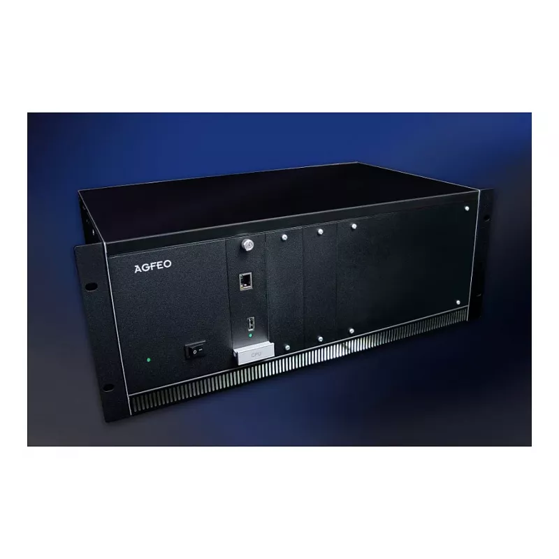 AGFEO ES 730 IT IP ryšio sistema (PBX) – 100 abonentų, 100 SIP magistralių, 30 VoIP pokalbių, Gigabit Ethernet, USB, ugniasienė, VPN, UC-Suite, CTI, Web GUI