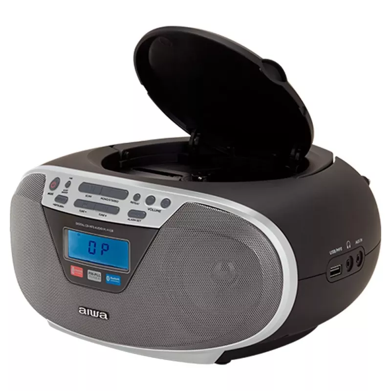 Aiwa BBTU-400SL nešiojama stereo sistema su CD/FM RDS/USB/Bluetooth, sidabrinė, MP3 atkūrimas