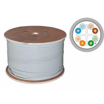 ALANTEC FireHardy Cat.6 F/UTP LSOH B2ca tinklo kabelis, 23 AWG, 450 MHz, 1 Gbps (10 Gbps iki 55 m), pilkas, 500 m