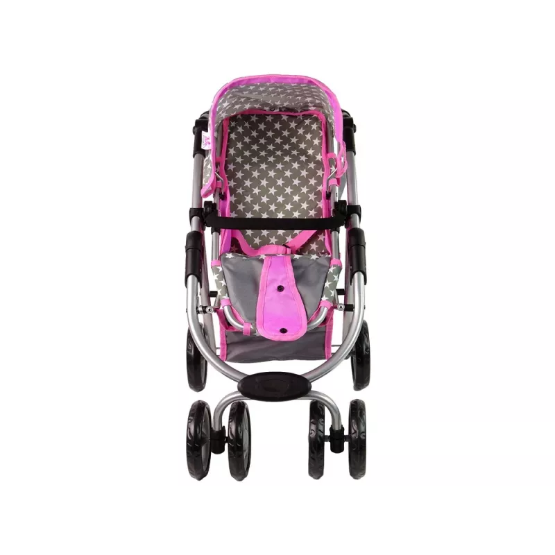 ALICE Baby Doll Stroller 2-in-1 Carrycot Bag Pink Stars