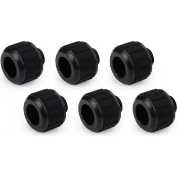 Alphacool Apex Grip HardTube suspaudimo jungtis 13mm G1/4 - Deep Black, 6 vnt. 14926