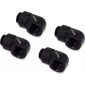 Alphacool HF G1/4 – 13mm (1/2 colio) žarnų jungtis, žalvaris, juoda, 4 vnt. (17615)